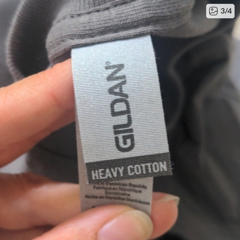 Gildan Dark Gray T-Shirt with Orange Print - Picture 3 of 4